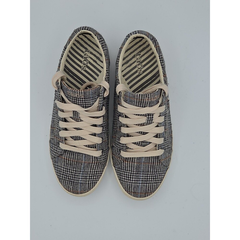 Taos Plaid Star Canvas Lace Up Sneakers Women's Size 9 Gray Blue Glen Check - Picture 4 of 8